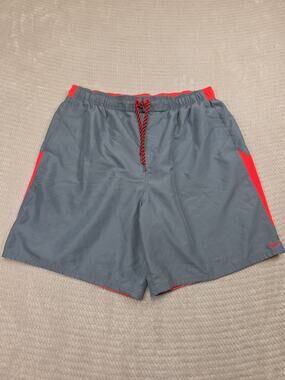 Nike Swim Suit Mens 2X Gray Orange Swim Board Surf Shorts